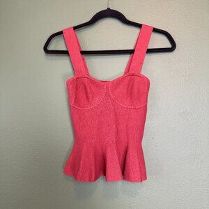 NWOT Express Body Contour Burnt Orange Bustier Peplum Sleeveless Top Size XS